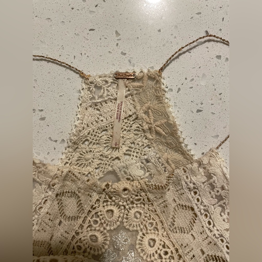 Free People- Crochet Lace halter, Ivory - Picture 4 of 8